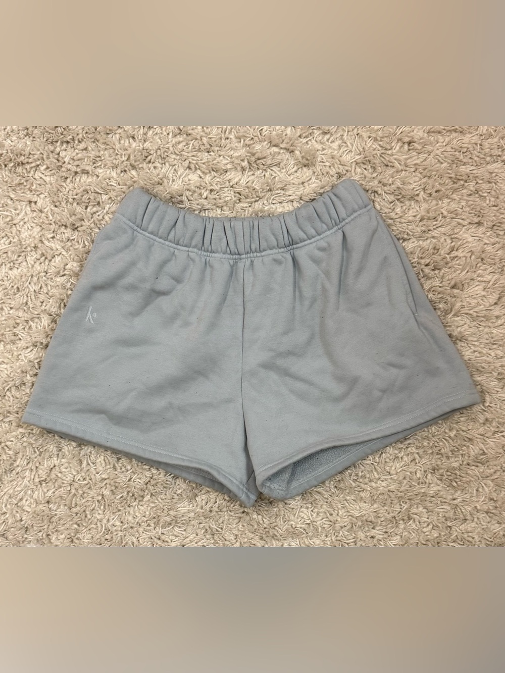 Women's Light Blue Athletic Shorts with Elastic Waist